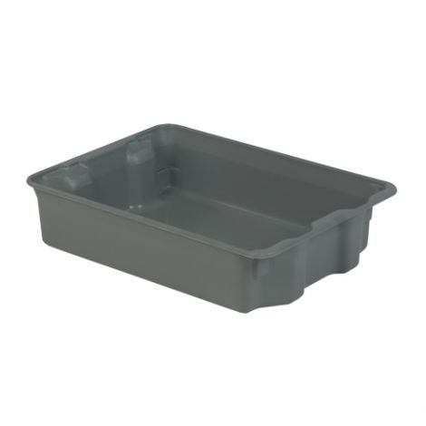 Stack-N-Nest® Plexton Containers - 6.1"H x 25.3"D x 18.1"W - Colour: Grey - Case Qty: 2