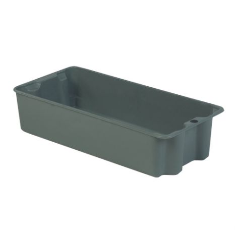 Stack-N-Nest® Plexton Containers - 7"H x 29.6"D x 13.8"W - Colour: Grey - Case Qty: 2