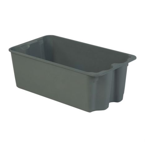 Stack-N-Nest® Plexton Containers - 11.1"H x 30.6"D x 16.9"W - Colour: Grey - Case Qty: 2