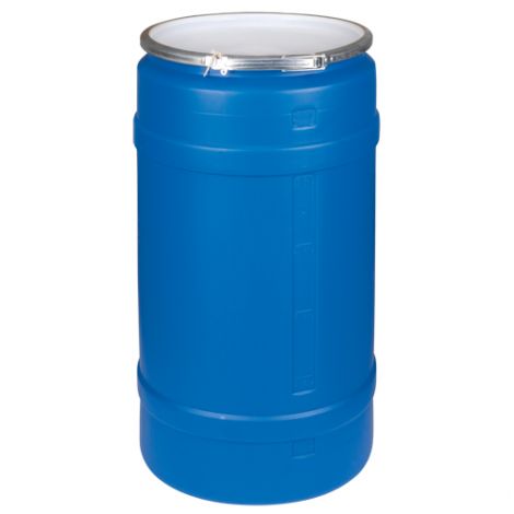 Blue Polyethylene Drums - Drum Size: 30 US gal. (25 imp. Gal.) - Unlined / Open Top