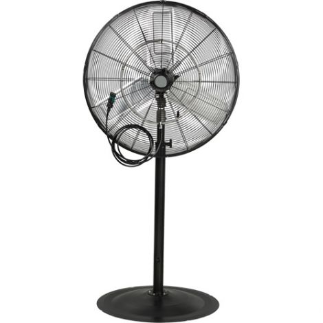 Outdoor Misting and Oscillating Pedestal Fan, Heavy-Duty, 3 Speed, 30" Diameter