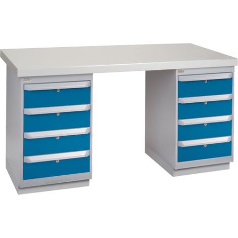 Pre-designed Workbench - Capacity: 2500 lbs. - Configuration: Dual Drawers - Height: 34" - Width: 60"