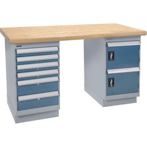 Pre-designed Workbenches - Capacity: 2500 lbs. - Configuration: Door & Drawers - Height: 34" - Width: 60"