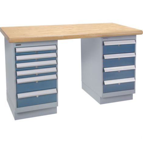 Pre-designed Workbenches - Capacity: 2500 lbs. - Configuration: Dual Drawers - Height: 34" - Width: 60"