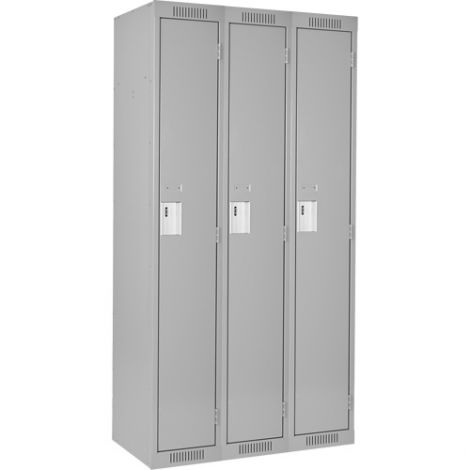 Assembled Clean Line™ Economy Lockers Basic Style - No. of Tiers: 1 - Bank of: 3 - Ships Free