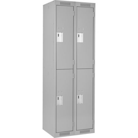 Assembled Clean Line™ Economy Lockers - Basic Style - No. of Tiers: 2 - Bank of: 2 - Ships Free