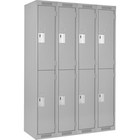 Assembled Clean Line™ Economy Lockers - Basic Style - No. of Tiers: 2 - Bank of: 4 - Ships Free
