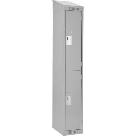 Assembled Clean Line™ Economy Lockers w/ Slope Top - No. of Tiers: 2 - Ships Free