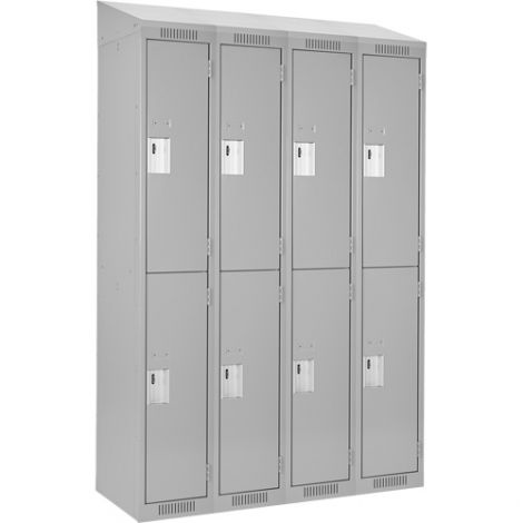 Assembled Clean Line™ Economy Lockers w/Slope Top - No. of Tiers: 2 - Bank of: 4 - Ships Free