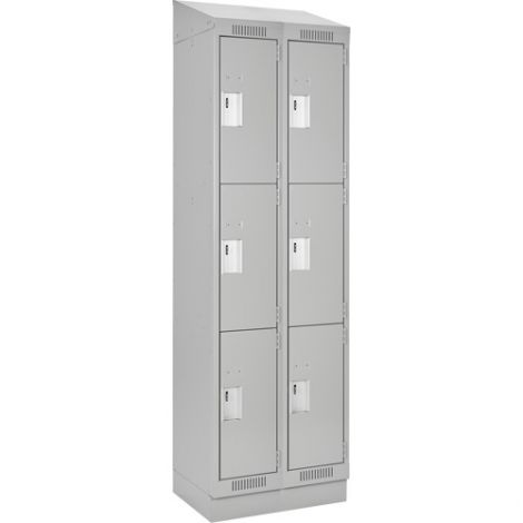 Assembled Clean Line™ Economy Lockers - w/Recessed Base & Slope Top - Ships Free