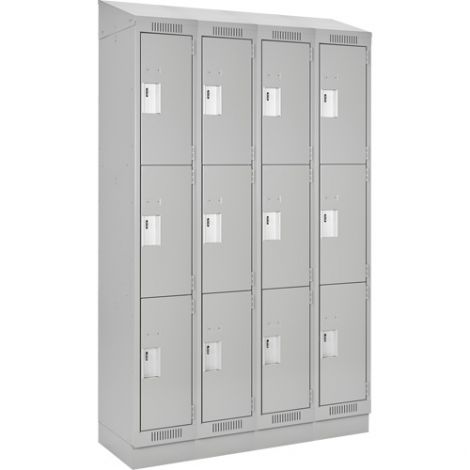 Assembled Clean Line™ Economy Lockers - w/Recessed Base & Slope Top - Ships Free