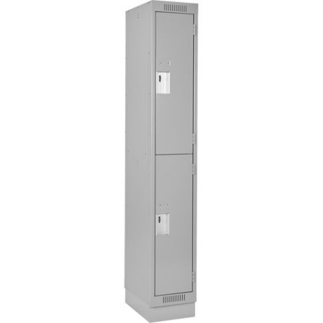 Assembled Clean Line™ Economy Lockers w/Recessed Base - No. of Tiers: 2 -- Ships Free