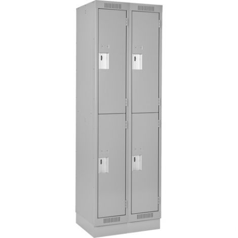 Assembled Clean Line™ Economy Lockers w/Recessed Base - No. of Tiers: 2 - Bank of: 2 - Ships Free
