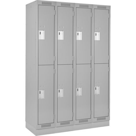 Assembled Clean Line™ Economy Lockers w/Recessed Base - No. of Tiers: 2 - Bank of: 4 - Ships Free