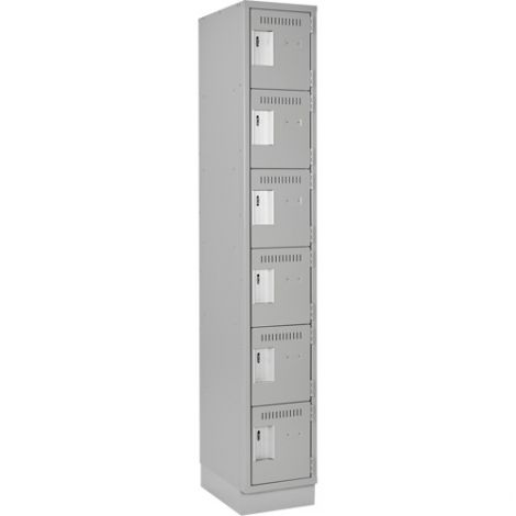 Assembled Lockerettes Clean Line™ Perforated Economy Lockers - Basic Style - No. of Tiers: 6 - Bank of: 1 - Ships Free