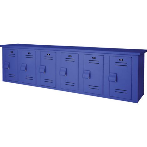 Lockable Bench Locker - Bank of 6 - Colour: Dark Blue