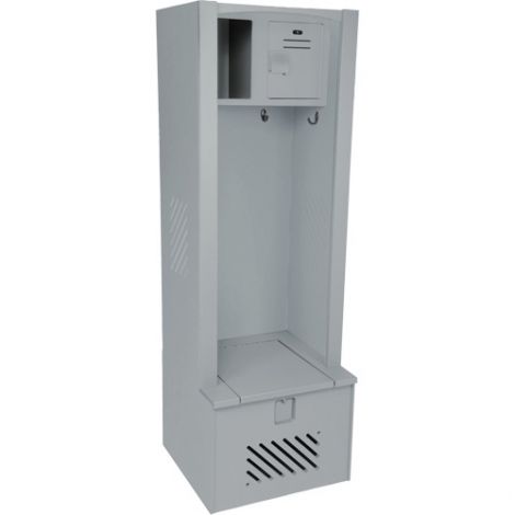 Lenox® High-Density Polyethylene Gear Locker - 21"D x 24"W x 72"H - Colour: Grey