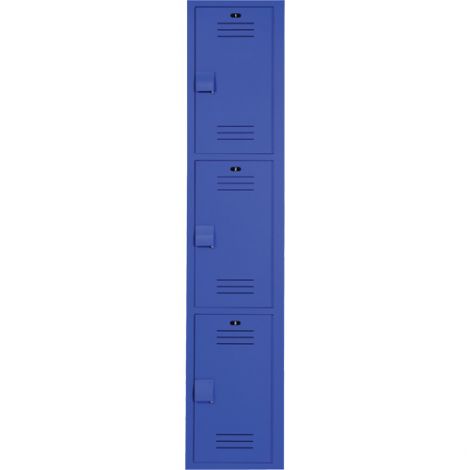  Lenox® Plastic Lockers Starter Unit - 3 Tiers - Bank of 1 - Colour: Dark Blue