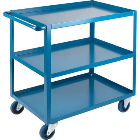 Heavy-Duty Shelf Carts - 36" Overall Height - Shelf Size: 24"W x 36"D - No. Shelves: 3