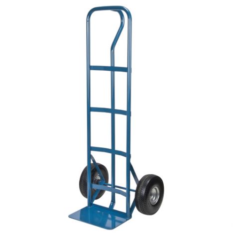 Flat Free Wheel Hand Truck (Steel) - Handle Type: P-Handle - Nose Plate Dimension: 14"W x 9"D