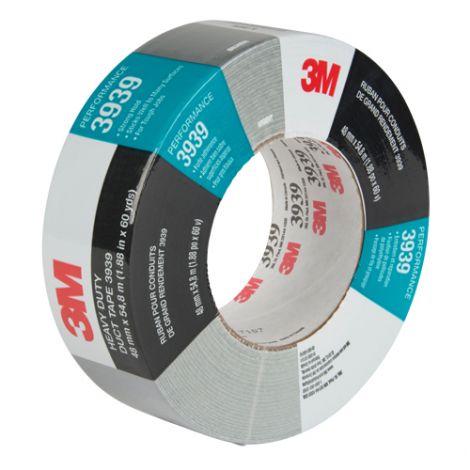 Economy Grade Duct Tape 3939 - Colour: Silver - Thickness: 9 mils - Width: 48mm (2") - Length: 55 m (180') - Qty/Case: 24