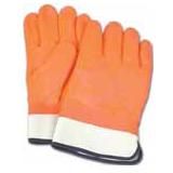 Winter Lined PVC Gloves, Safety Cuff - Size: Large (9) - Qty: 24 Pairs 
