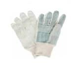 Split Cowhide Leather Palm Gloves - Standard Quality, White Back, Patch Palm - Size Large - Qty: 72 Pairs 