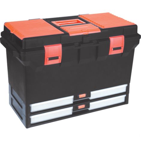 Plastic Tool Box - Overall Depth: 11" - Overall Height: 14-1/2" - Overall Width: 22" - Case/Qty: 2