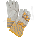 Grain Cowhide Fitters Cotton Fleece Lined Gloves - Size: Large - Gauntlet Cuff  - Case Quantity: 24