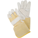 Grain Cowhide Patch Palm Fitters Gloves, Safety Cuff (PE) - Size: Large - Case Quantity: 48