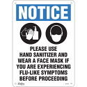 Safety Signs - "Please Use Hand Sanitizer and Face Mask"  - Display Type: Bolt-On - Aluminum