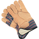 Grain Cowhide Fitters Cotton Fleece Lined Gloves - Size: Large - Rubberized Safety Cuf - Case Quantity: 24