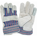 Standard Quality Split Cowhide Patch Palm Fitters Gloves, Striped Cuff - Size: Large - Case Quantity: 72 